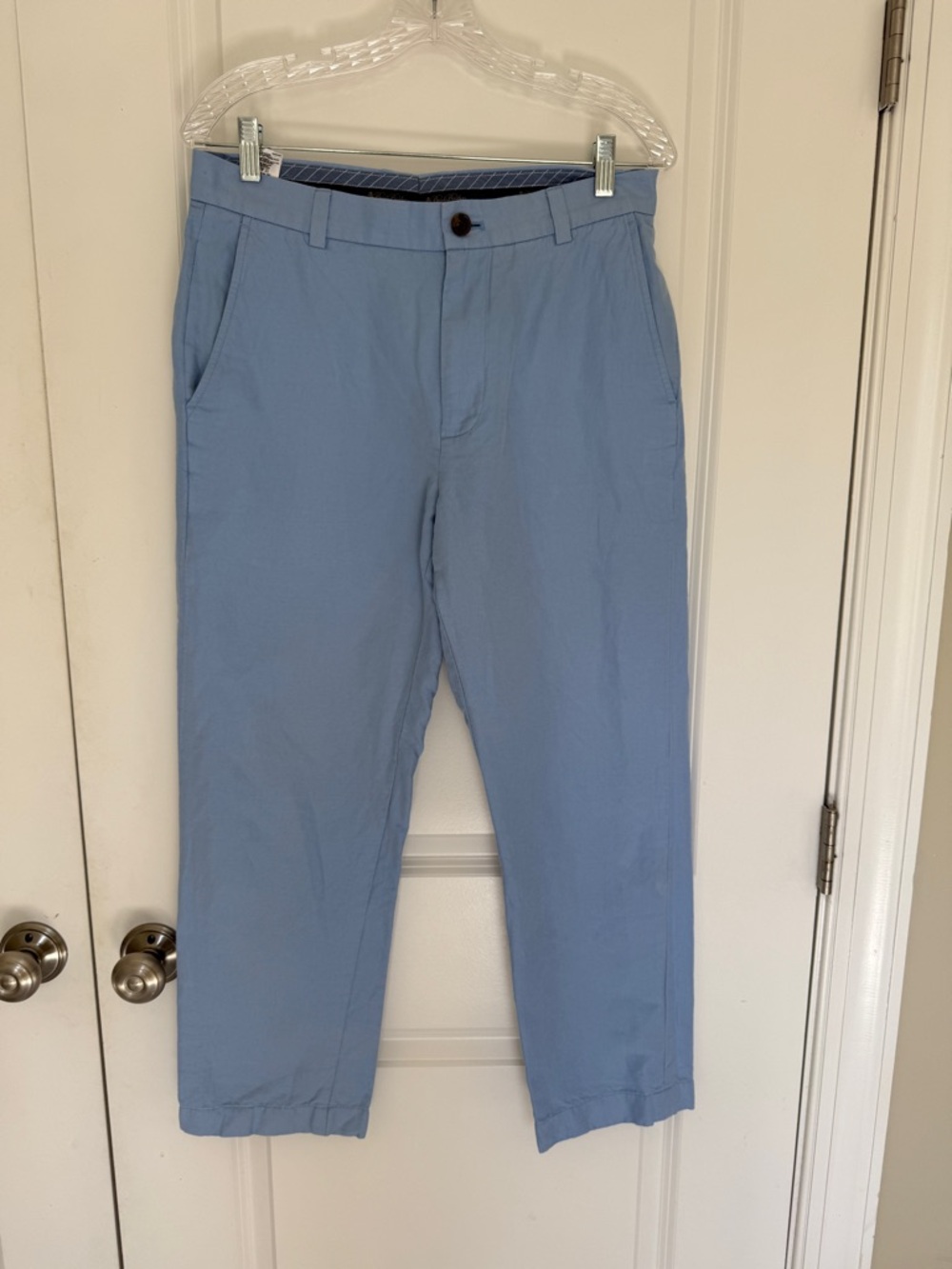 Brooks Brothers Sky Blue Baird McNutt linen cotton pants 32x27